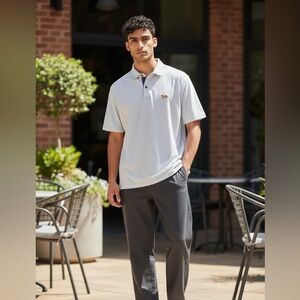 Greyson Men's Striped Polo Shirt - blue and white striped